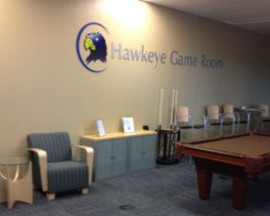 Hawkeye eye game room.