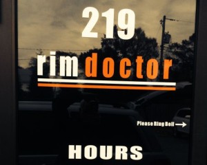 A sign that says 2119 rim doctor hours.