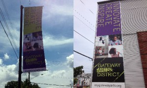 Banners for the gatewayway district.