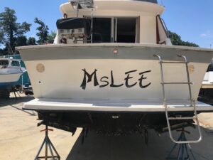 A white boat named 